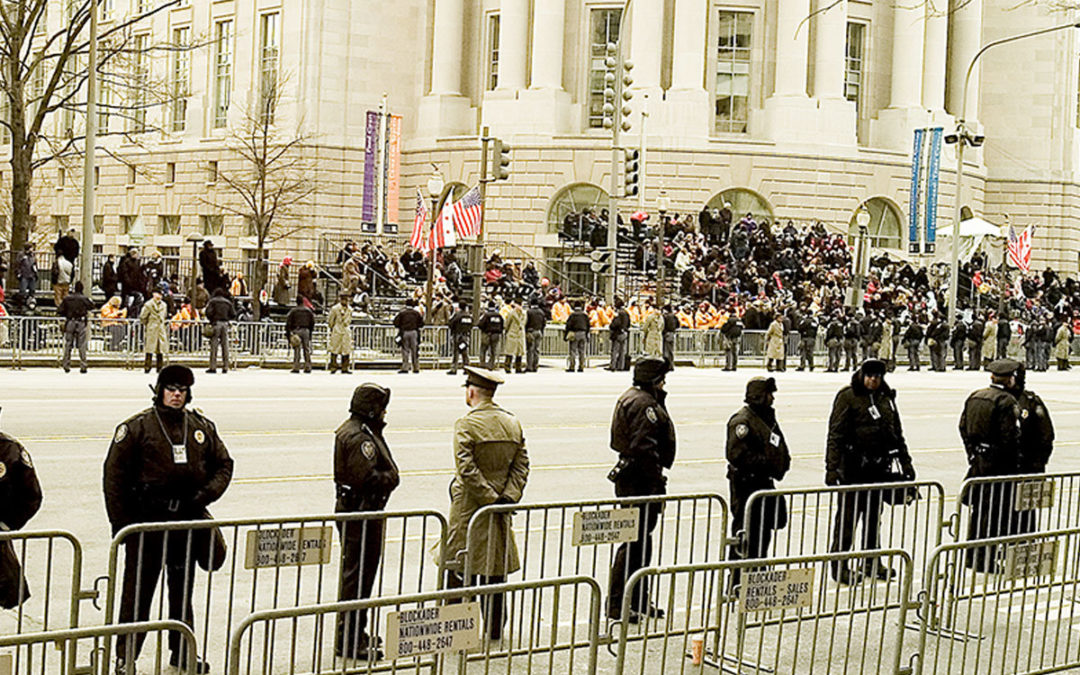 Blockader Steel Barricades On A Street Parade